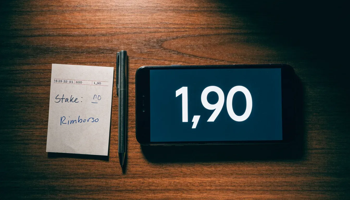 Un foglio di concessione in carta con un timbro rosso, appoggiato su una scrivania di legno accanto a una penna