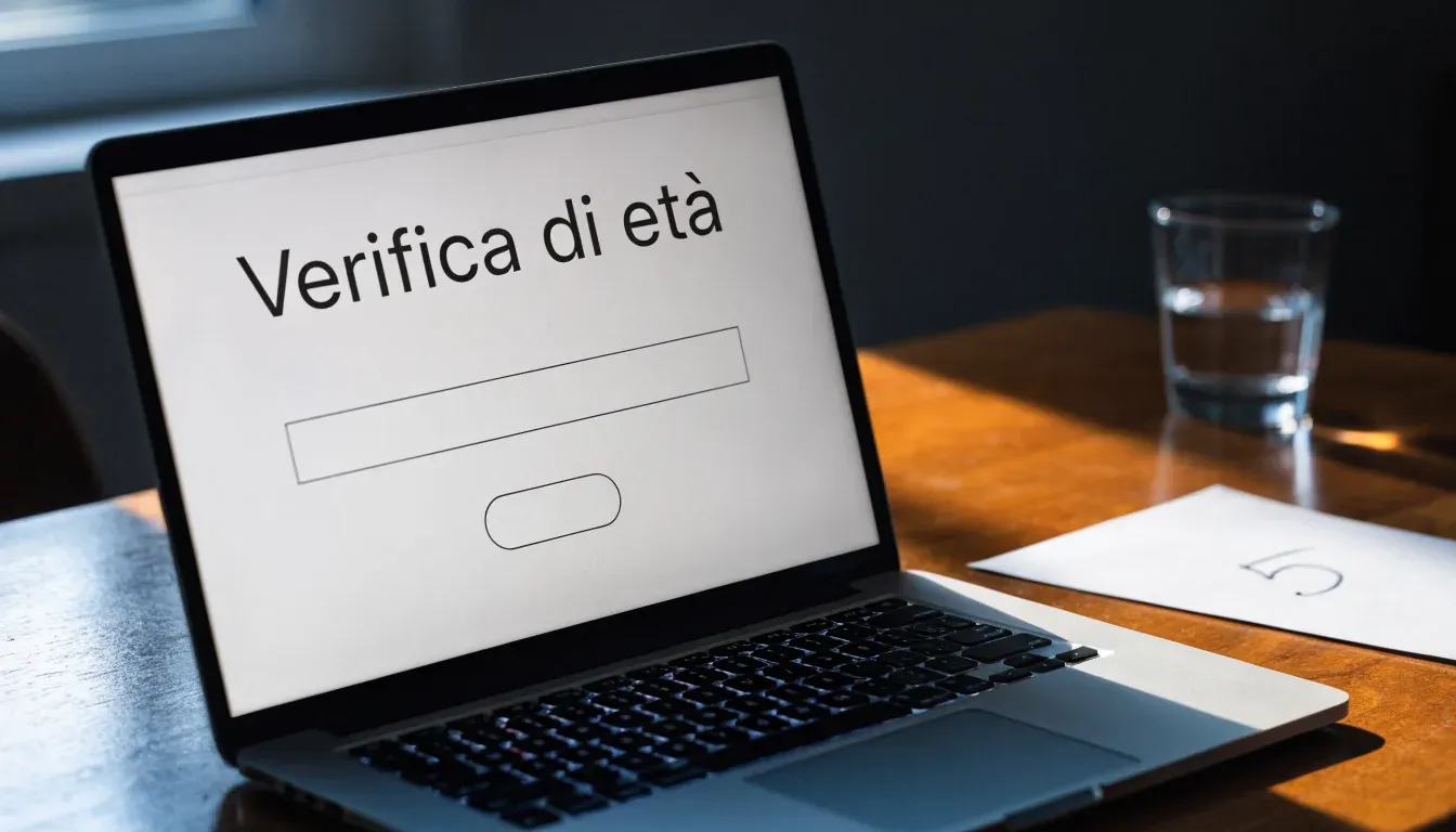 Un foglio di concessione in carta con un timbro rosso, appoggiato su una scrivania di legno accanto a una penna