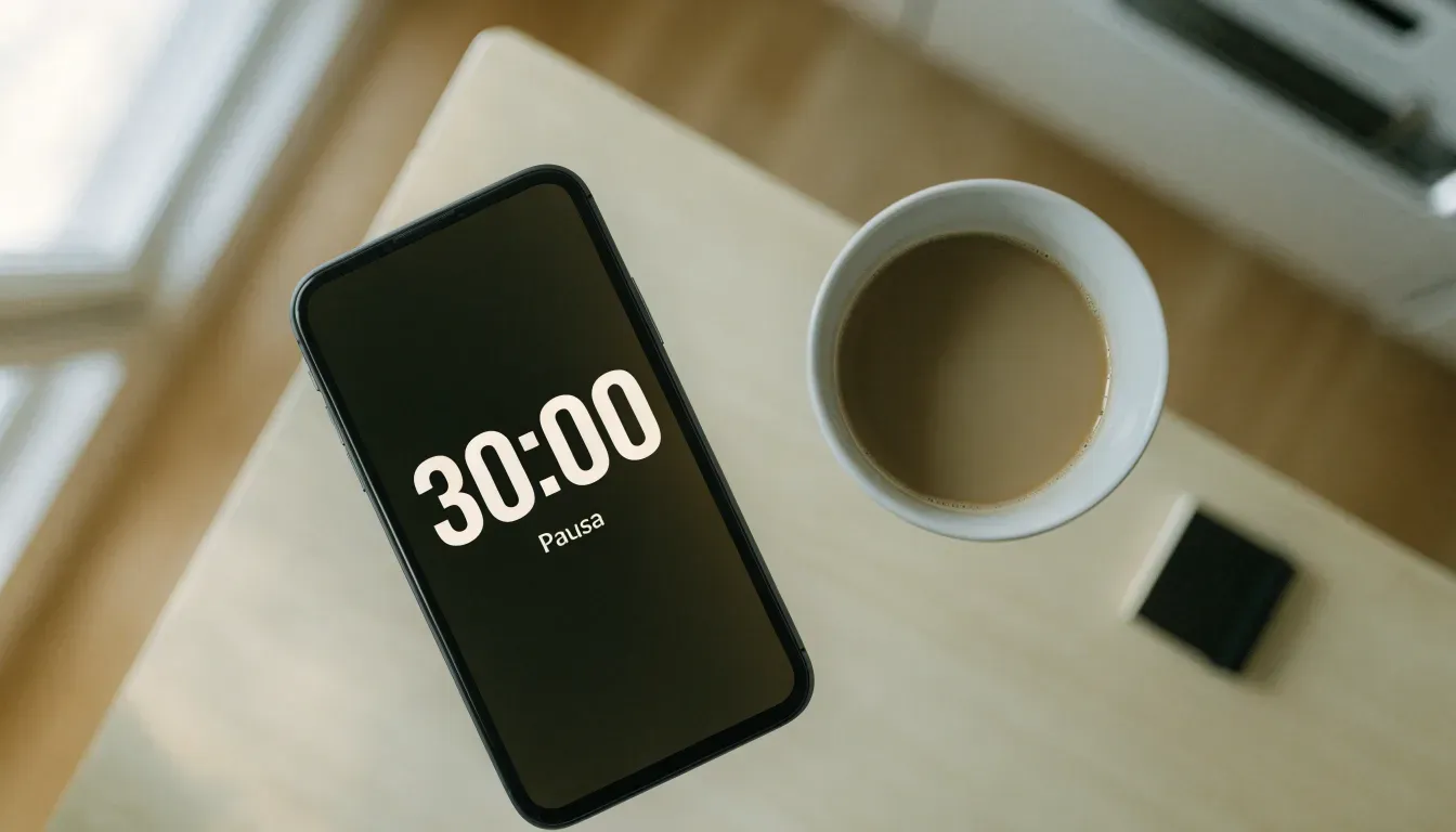 Un documento di identità appoggiato accanto a uno smartphone con un timer sullo schermo, su un tavolo da cucina