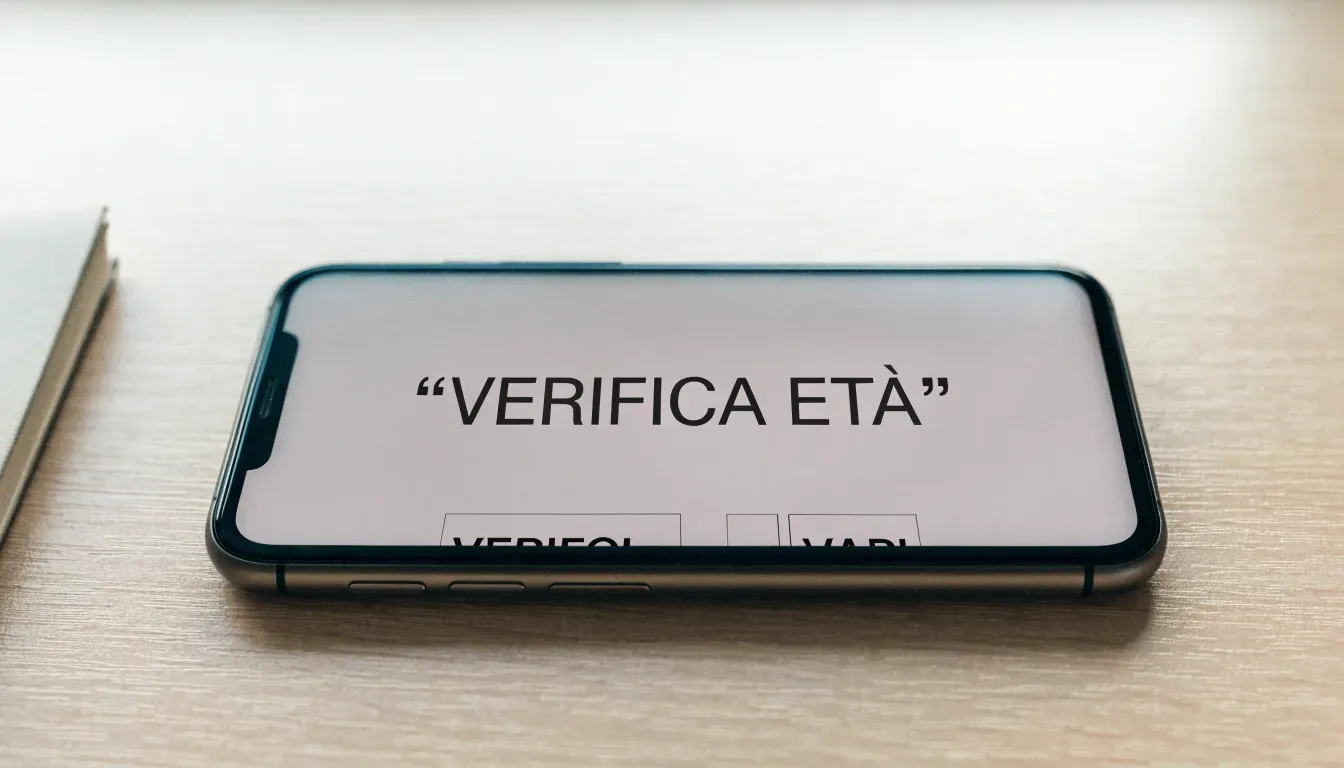 Un foglio di concessione in carta con un timbro rosso, appoggiato su una scrivania di legno accanto a una penna