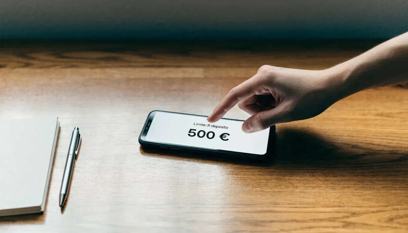 Un foglio di concessione in carta con un timbro rosso, appoggiato su una scrivania di legno accanto a una penna