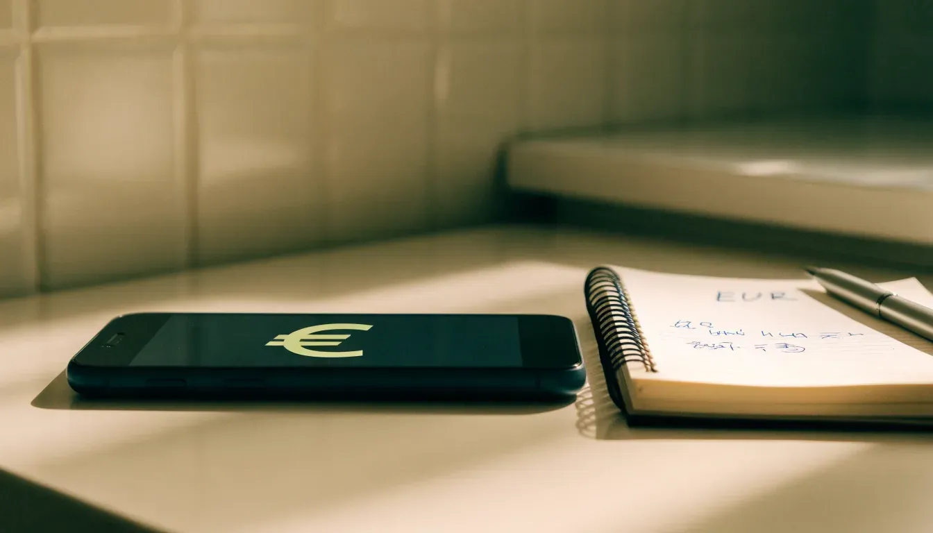 Un documento di identità appoggiato accanto a uno smartphone con un timer sullo schermo, su un tavolo da cucina