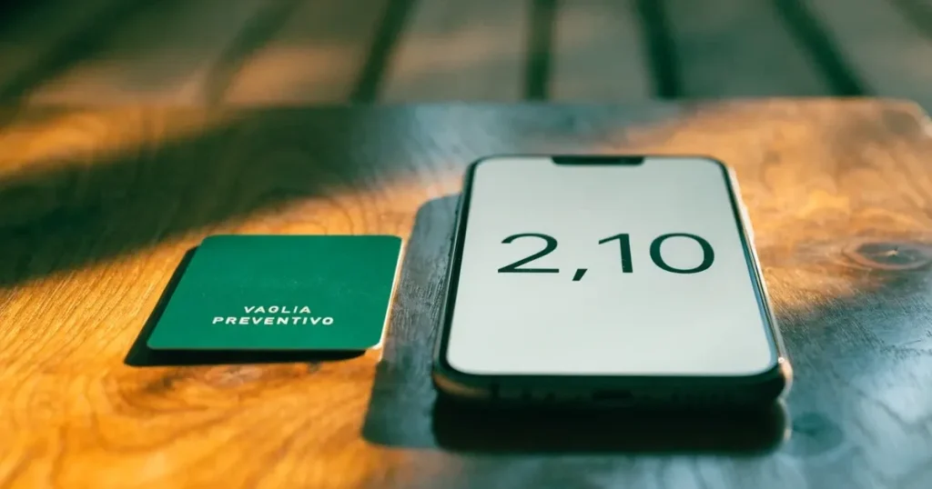 Uno smartphone e una carta di pagamento affiancati su un tavolo di legno, con alcune banconote da euro accanto