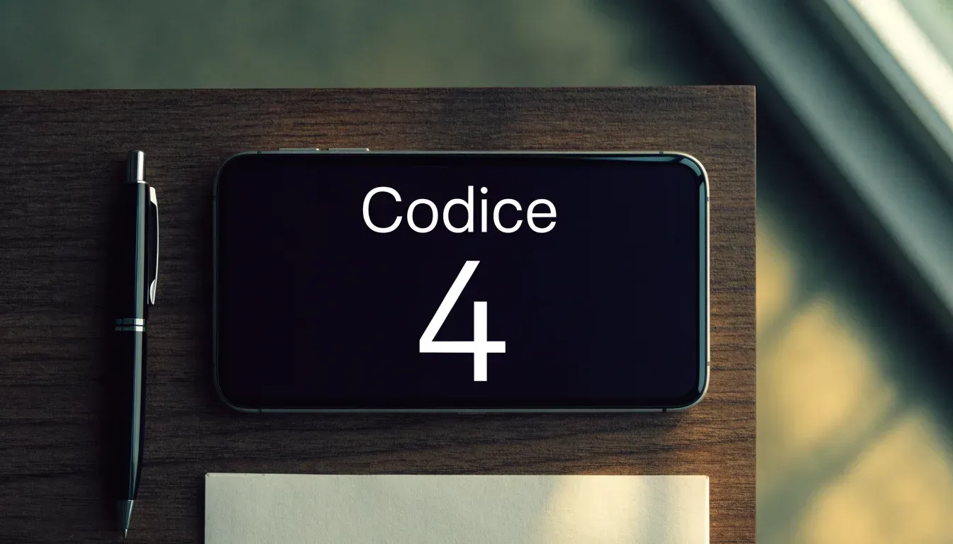 Un foglio di concessione in carta con un timbro rosso, appoggiato su una scrivania di legno accanto a una penna